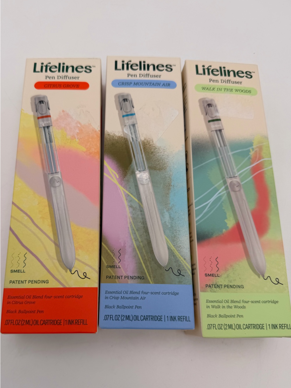 Lifelines 3pk Pen Diffuser Set With Assorted Essential Oil Blends Aromatherapy